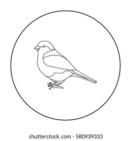 Sparrow icon in outline style isolated on white background. Bird symbol stock vector illustration.