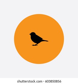 Ilustración vectorial de silueta de icono de gorrión

