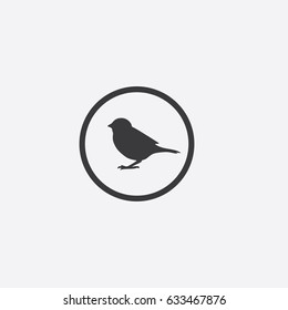 Sparrow Icon Silhouette Vector Illustration

