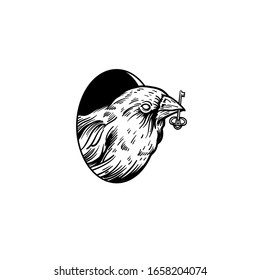 The sparrow with a key. Can be used as tatoo