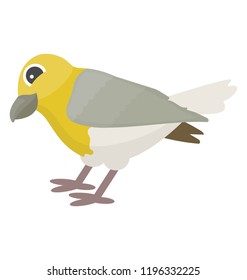 
Sparrow like bird in yellow and grey color depicting  tropical parula 
