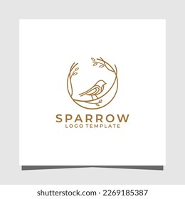 Sparrow line art minimalist  premium logo design template