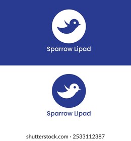 Sparrow LIpad Logo Desighn Eye catching logo with blue or white background modern minimalist unqiue