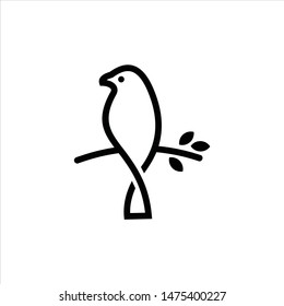 Sparrow Logo Bird Vector Illustration Simple Modern Line Art Animal Graphic Design Template Element svg