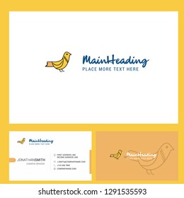 Sparrow Logo design with Tagline & Front and Back Busienss Card Template. Vector Creative Design