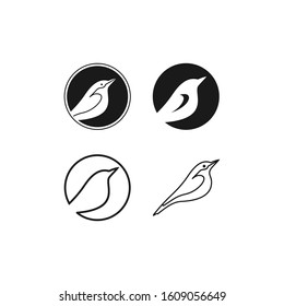 Sparrow logo design template ,Vector illustration, sparrow vector silhouette
