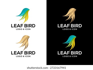 Vector de icono de logotipo de gorrión hecho de Elementos de hojas abstractas. Logotipo de estilo moderno, limpio, colorido y lujoso.