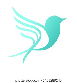 sparrow logo vector, gradient blue stock illustration. isolated on white background