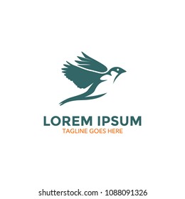 sparrow logo. vector illustration. icon
