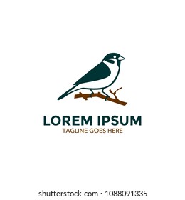 Sparrow Logo. Vector Illustration. Icon