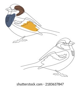 Resplandor. Dibujo de una línea, con y sin áreas de color