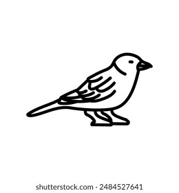 Sparrow Outline Icon, Vector illustration