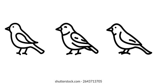 sparrow outline or line icon design bundle.