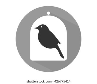 sparrow parakeets bird silhouette cage image vector