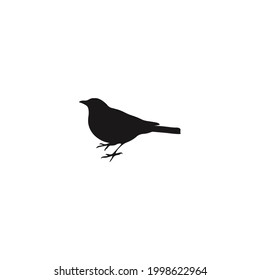 sparrow silhouette icon vector on a white background