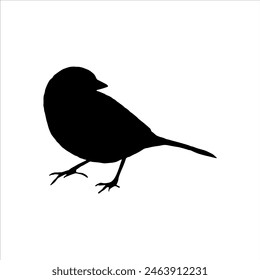 Sparrow silhouette isolated on white background. Sparrow icon vector illustration design.