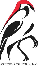 Sparrow Silhouette - stock illustration