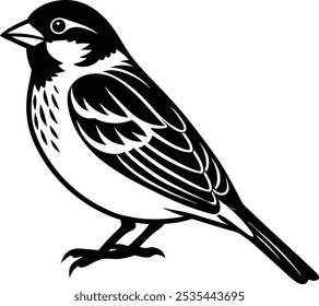 Sparrow Silhouette Vector | Elegant Bird Silhouettes for Nature and Wildlife Designs