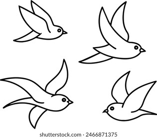 Sparrow silhouette vector illustration. Sparrow silhouette vector illustration captures the grace of this iconic bird in a striking, minimalist design perfect for graphic projects.