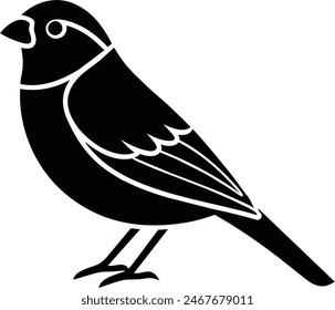 Sparrow silhouette vector illustration. Sparrow silhouette vector illustration captures the grace of this iconic bird in a striking, minimalist design perfect for graphic projects.