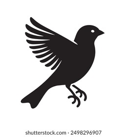Sparrow silhouette vector illustration captures the grace of this iconic bird in a striking, minimalist design perfect for graphic projects.