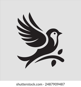 Sparrow Silhouette Vektorillustration Logo.