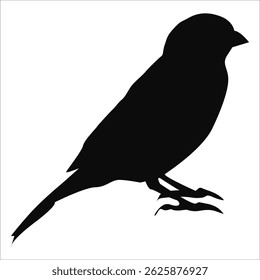Sparrow SilhoutteVector EPS Black Silhouette of a Perched Bird - Minimalistic Wildlife Illustration for Design and Art Projects"