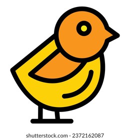 Sparrow sitting icon outline vector. Fly bird. Cute bird color flat
