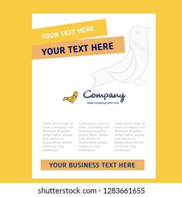 Sparrow Title Page Design for Company profile ,annual report, presentations, leaflet, Brochure Vector Background