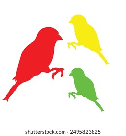 sparrow vector design with bright colors and white background