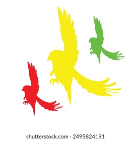 sparrow vector design with bright colors and white background