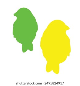 sparrow vector design with bright colors and white background