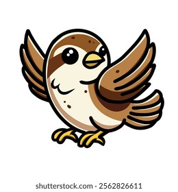 sparrow vector design illustration, sparrow icon, sparrow logo, cute animal, adorable animal, great as a sticker.