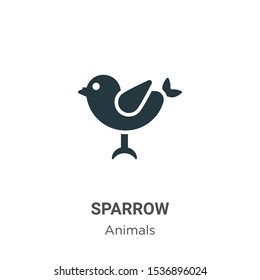Sparrow vector icon on white background. Flat vector sparrow icon symbol sign from modern animals collection for mobile concept and web apps design.