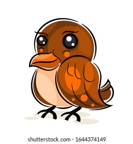 Sparrow Vector Illustration Suitable For Greeting Card, Poster Or T-shirt Printing.