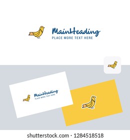 Sparrow vector logotype with business card template. Elegant corporate identity. - Vector