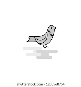 Sparrow Web Icon. Flat Line Filled Gray Icon Vector