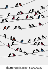 sparrows on wire