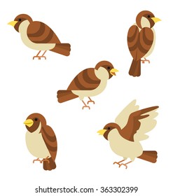Sparrow,Vector character. 