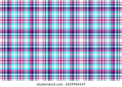 Sparse check texture textile, clothes pattern seamless background. Christmas ornament vector plaid tartan fabric in white and pink colors.