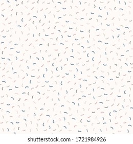 Sparse confetti dotty paper texture  seamless background. Tiny colored flecked sprinkles isolated on white. Organic modern cute falling speckle effect. Japanese kawaii minimal party stationery decor