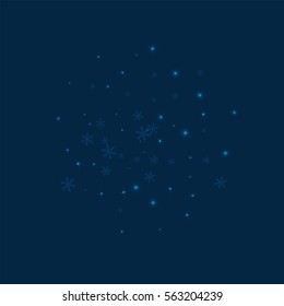 Sparse glowing snow. Sphere with sparse glowing snow on deep blue background. Vector illustration.