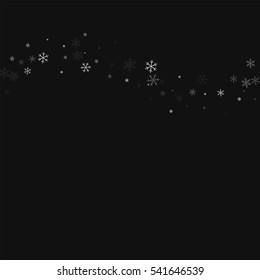 Sparse snowfall. Top wave with sparse snowfall on black background. Vector illustration.