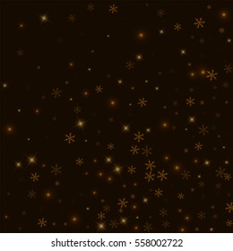 Sparse starry snow. Abstract random scatter with sparse starry snow on black background. Vector illustration.