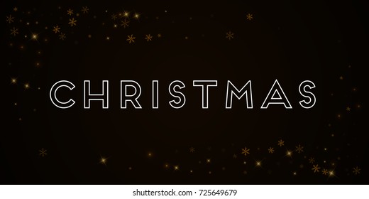 Sparse starry snow Christmas greeting card on brown background.pretty vector illustration.