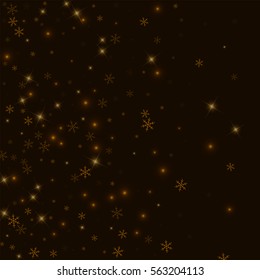 Sparse starry snow. Left gradient with sparse starry snow on black background. Vector illustration.