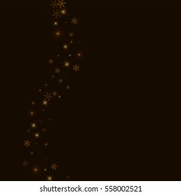 Sparse starry snow. Left wave with sparse starry snow on black background. Vector illustration.