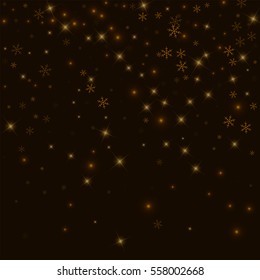 Sparse starry snow. Top gradient with sparse starry snow on black background. Vector illustration.