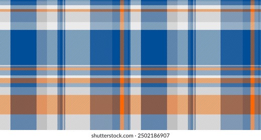 Sparse tartan textile check, copy space seamless vector pattern. Masculine fabric texture plaid background in cyan and white colors palette.