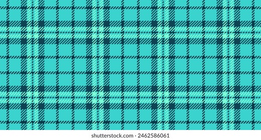 Sparse textile pattern texture, rough seamless plaid fabric. Performance vector tartan background check in teal and cyan color.